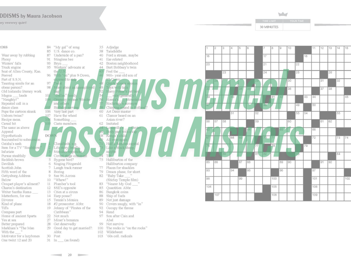 Guide to Andrews mcmeel Crossword Answers